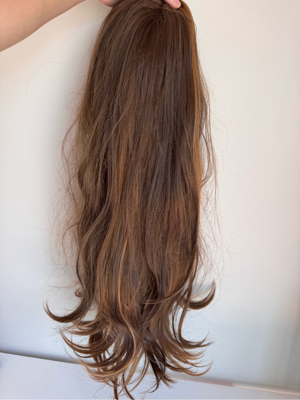 Brown Blond Highlights Wavy Women’s Wig - Natural Shine